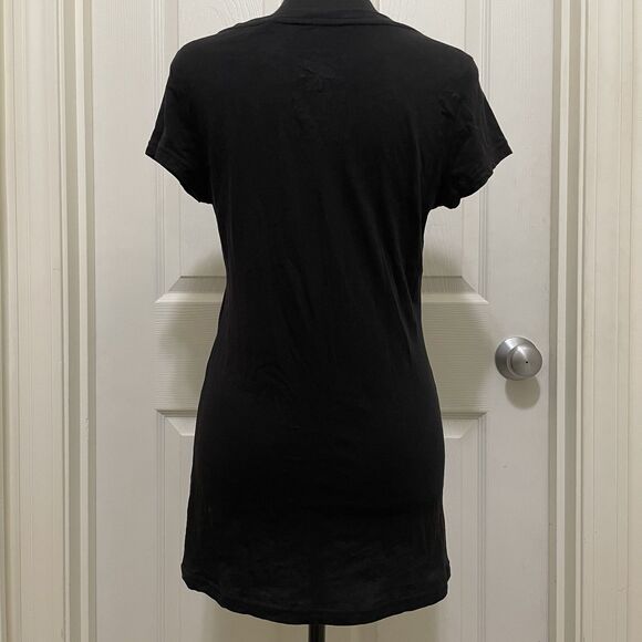 Vintage‎ Guess Shirt Leopard Print Logo Beads Sequins Bling Y2K Top Black Medium - Picture 5 of 9